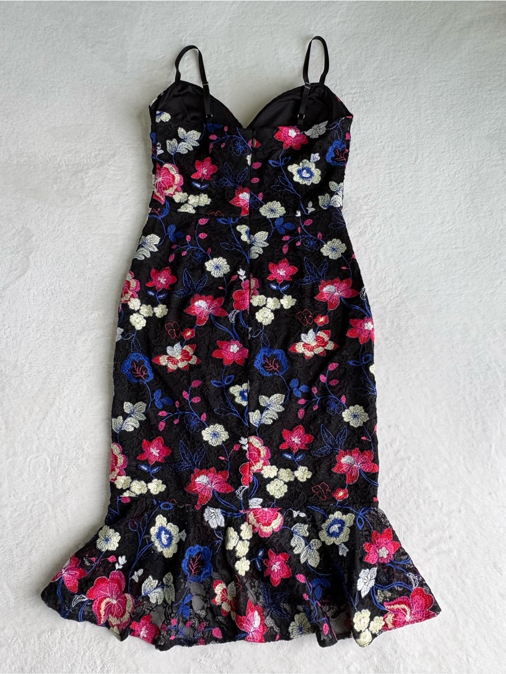 GUESS Floral Embroidered Lace Bustier Midi Dress NWOT 10 - Picture 3 of 16